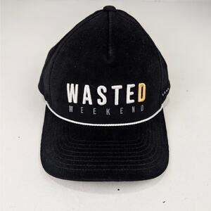 Travis Mathew Adult Beer Happy "Wasted Weekend" Black Pincord Hat